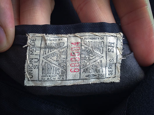 Union Made label with 1939 copyright - used until 1949
